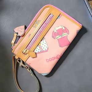 Dooney & Bourke Pink and Tan Wristlet